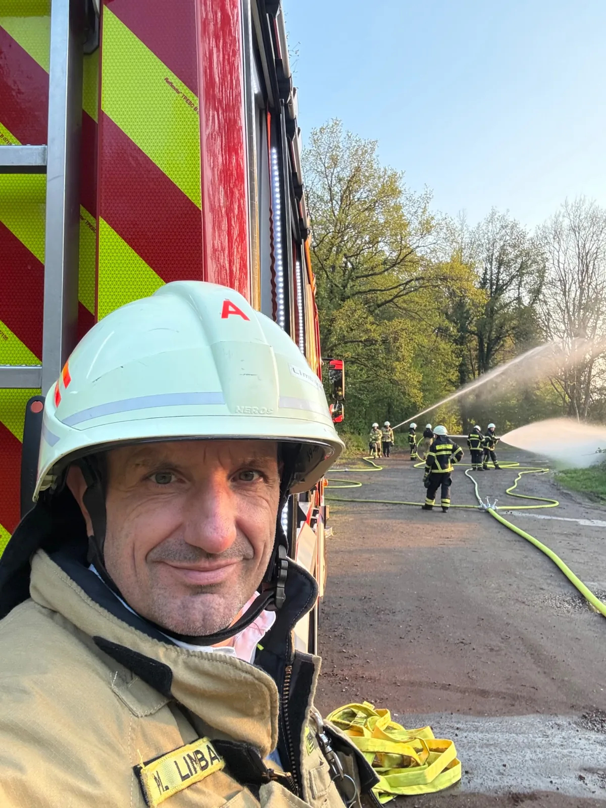 Markus Limbach bei einer Übung der Freiwilligen Feuerwehr Brühl